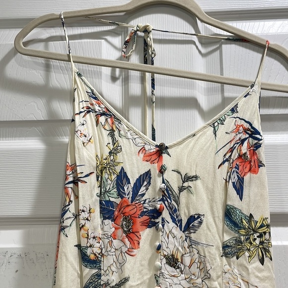 Minkpink Floral Button Front Halter Mini Dress M - Picture 2 of 9